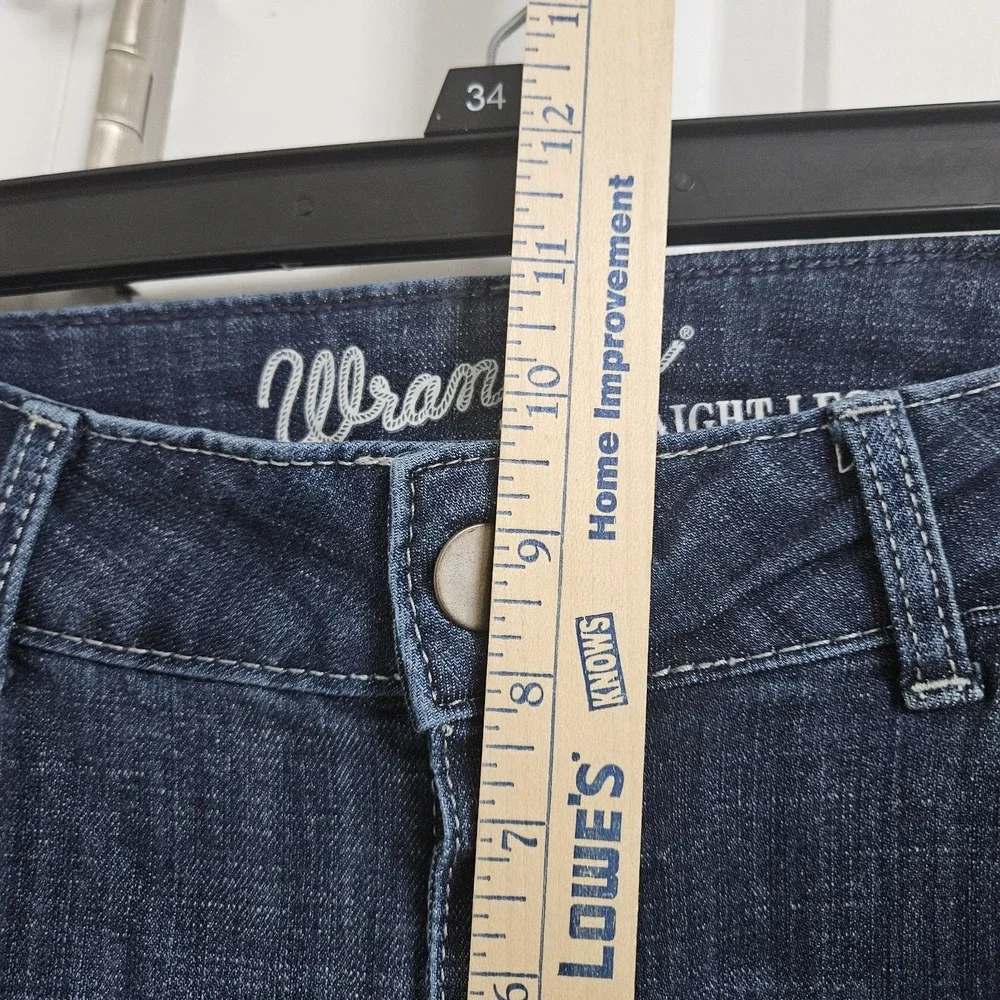 Wrangler Jeans Women 11x36 Dark Blue Straight Leg Embroidered Mid Rise Western